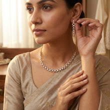 Round Neck Zircon/AD Necklace Set 20211-08