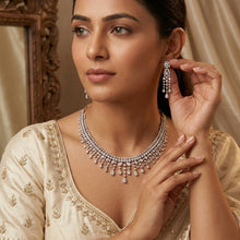 Round Neck Zircon/AD Necklace Set 20218-08