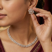 Round Neck Zircon/AD Necklace Set 20208-08