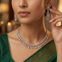 Round Neck Zircon/AD Necklace Set 20217-08