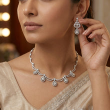 Round Neck Zircon/AD Necklace Set 20212-08