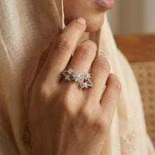Zircon/AD Double Finger Ring 20202-08