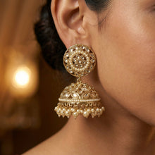 Elegant Antique Jhumki With Pearl Work