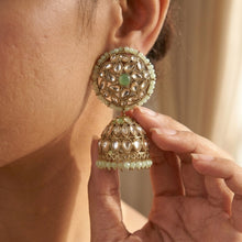 Mint Green Gold Look Earring