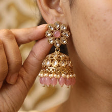 Jhumki Antique Mehandi Polish Earring 14031-100