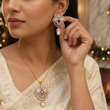 Stylish Zircon/AD Pendant Set 20468-31