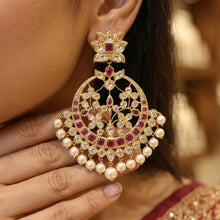 Ruby Kundan Pearl Chandbali 6404