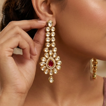 White Kundan Earring 6323-1225