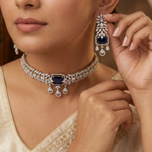 Choker Zircon/AD Necklace Set 19533-08