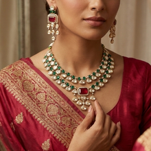 Round Neck Layered Kundan Necklace Set 19778-31