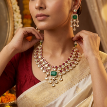 Round Neck Layered Kundan Necklace Set 19777-31