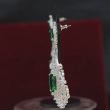 Green Silver Polish Zircon/AD Earring 6772-69