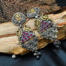 Ruby Oxidized Earring - Dazzles Jewellery
