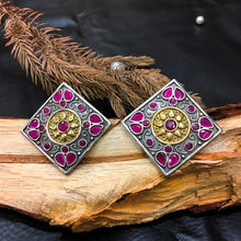 Ruby Oxidized Earring - Dazzles Jewellery