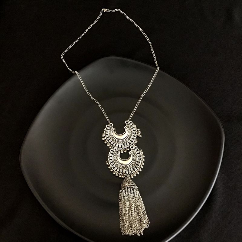 Black Oxidized Pendant Set 10645-6330 - Dazzles Jewellery