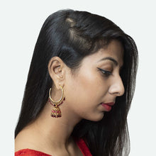 Ruby Gold Look Earring 11085-6988 - Dazzles Jewellery
