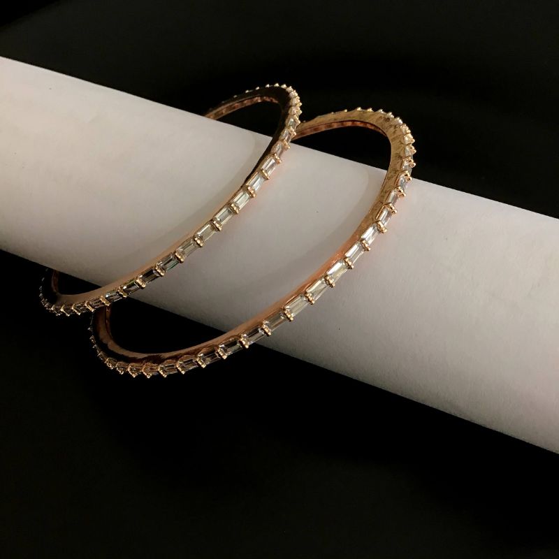 Rose Gold Bangles/Kada 11112-7035 - Dazzles Jewellery