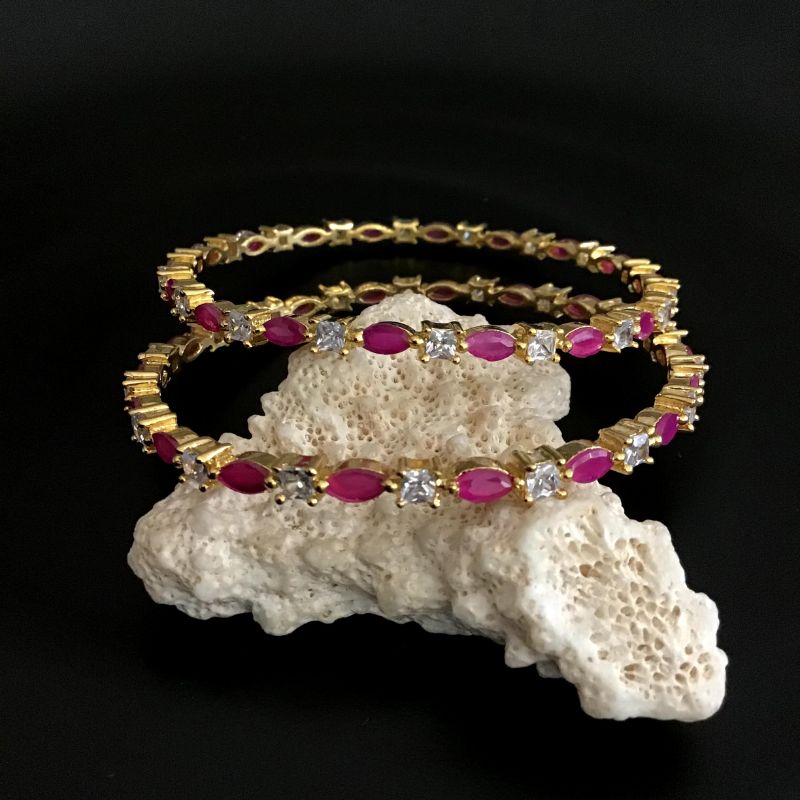 Ruby Bangles/Kada 11114-7040 - Dazzles Jewellery