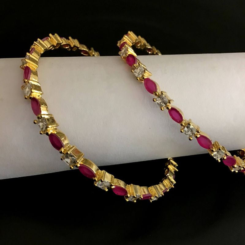 Ruby Bangles/Kada 11114-7040 - Dazzles Jewellery