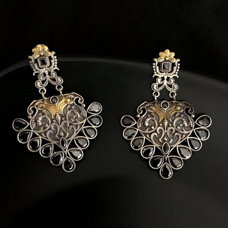 Black Oxidized Earring - Dazzles Jewellery