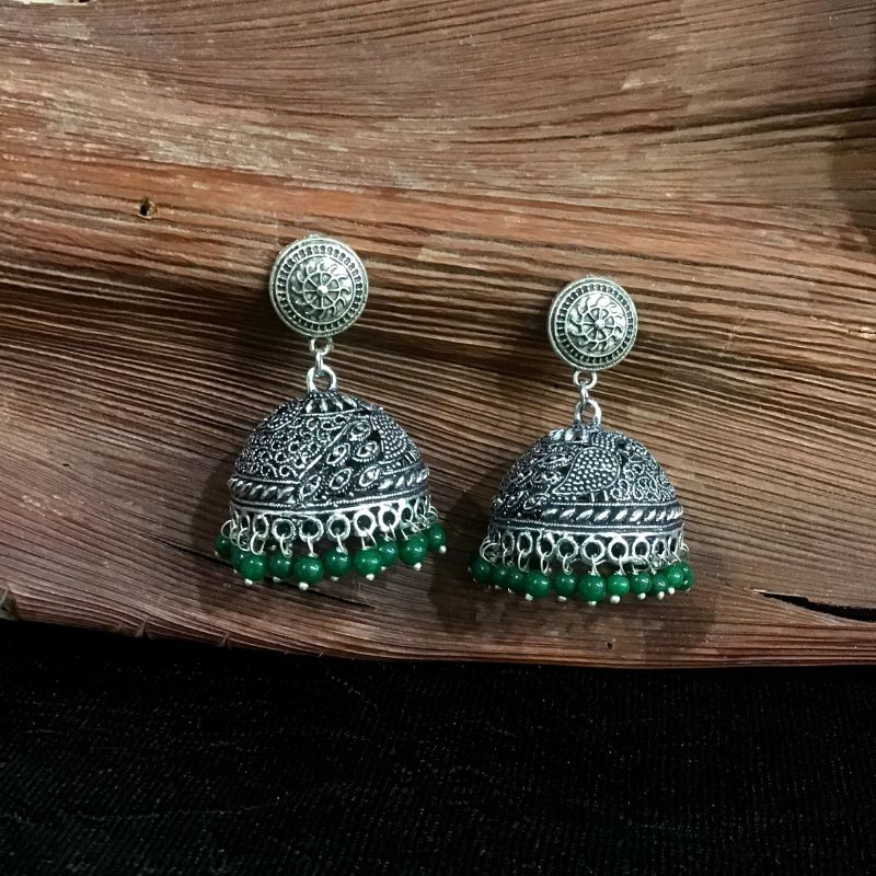 Green Oxidized Earring 11938-8158 - Dazzles Jewellery