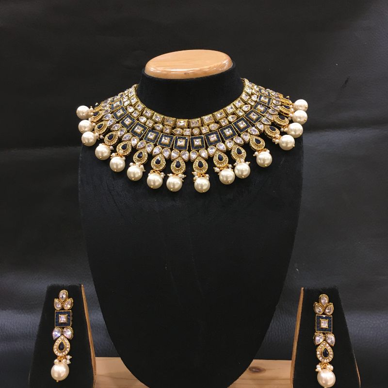 Polki Necklace Set 12555-9041 - Dazzles Jewellery