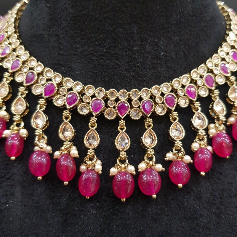 Ruby Antique Necklace Set - Dazzles Jewellery