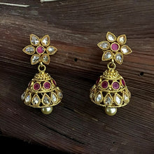 Ruby Antique Gold Finish Long Necklace Set - Dazzles Jewellery