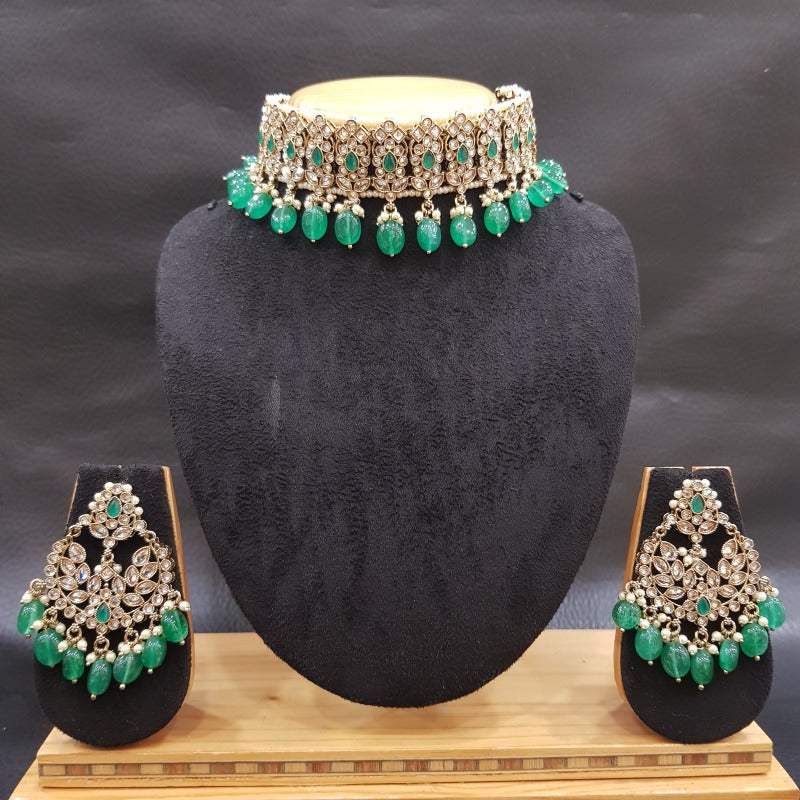 Green Antique Choker Set - Dazzles Jewellery