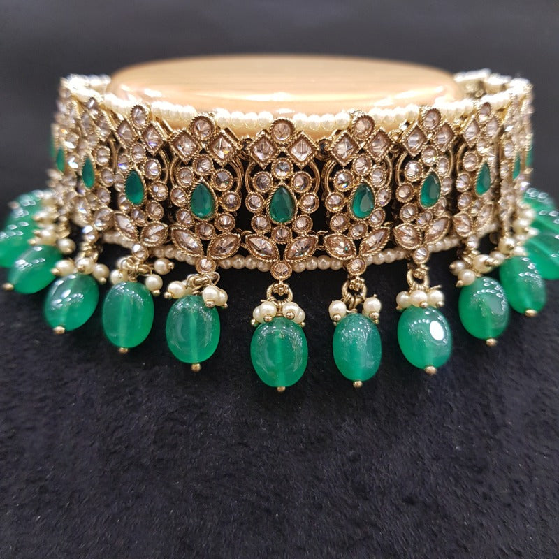 Green Antique Choker Set - Dazzles Jewellery
