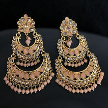 Peach Gold Look Earring 12901-9506 - Dazzles Jewellery