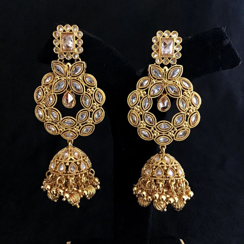 Women Costume/Fashion Jewellery Light Weight Handmade Moghal Long Silver  Earrings Black Hanging Beads Digital Dress Room : Amazon.in: Fashion