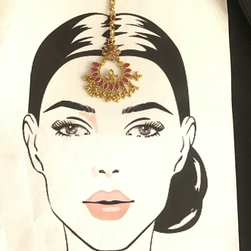 Polki Ruby Maang Tikka in Gold Polish 12915-9534 - Dazzles Jewellery