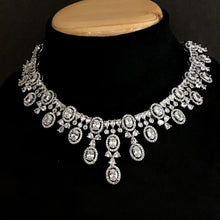 Silver Zircon/AD Necklace Set 13024-9733 - Dazzles Jewellery