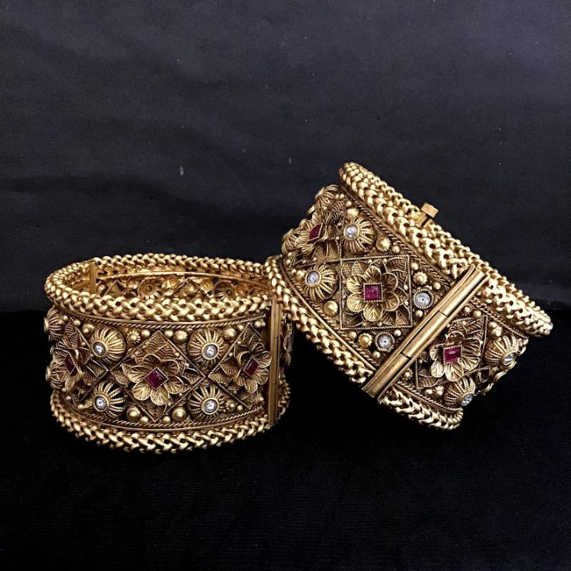 Ruby Bangles/Kada 13052-9778 - Dazzles Jewellery