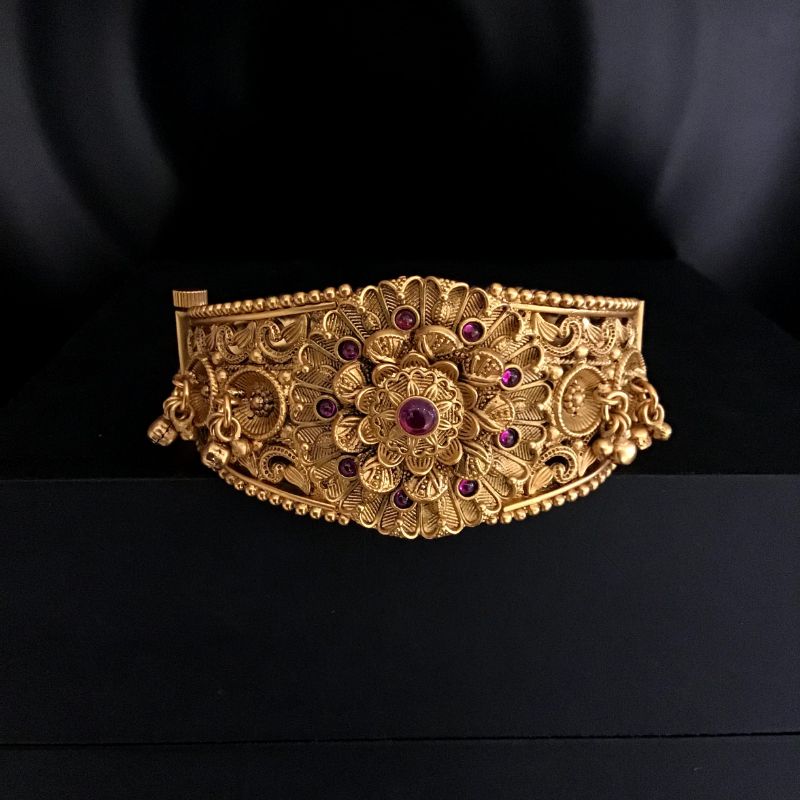Handmade Ruby Bracelet with zircons, in 18k gold Size One Size Precious  Stone Ruby