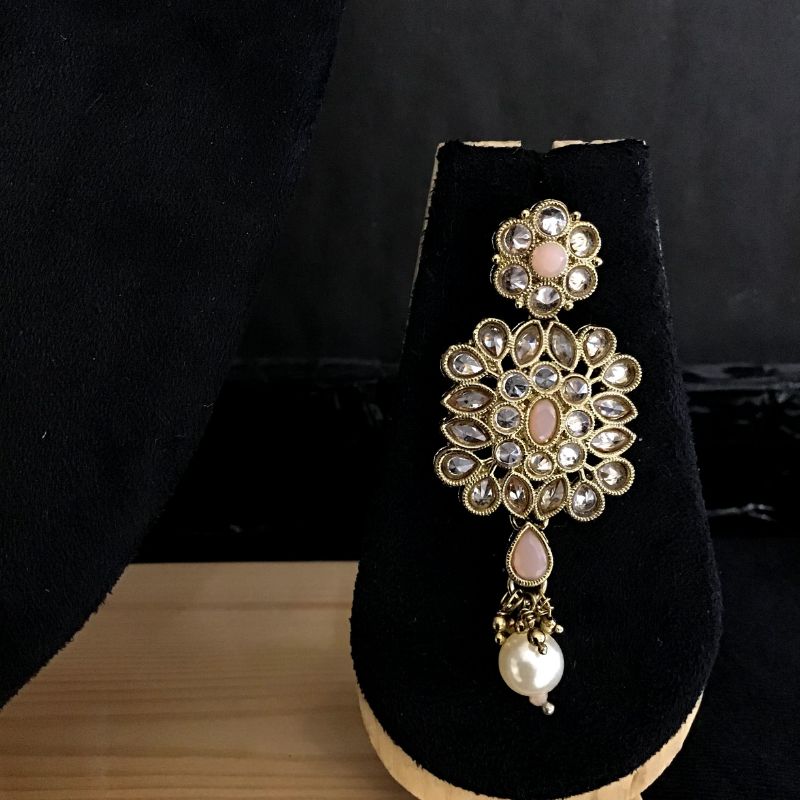 Peach Antique Necklace Set - Dazzles Jewellery