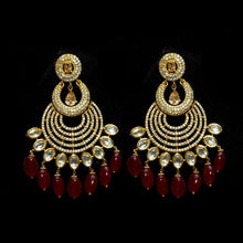 Ruby Zircon/AD With Kundan Earring - Dazzles Jewellery