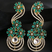 Green Color Zircon/AD Danglers 1336-5401 - Dazzles Jewellery