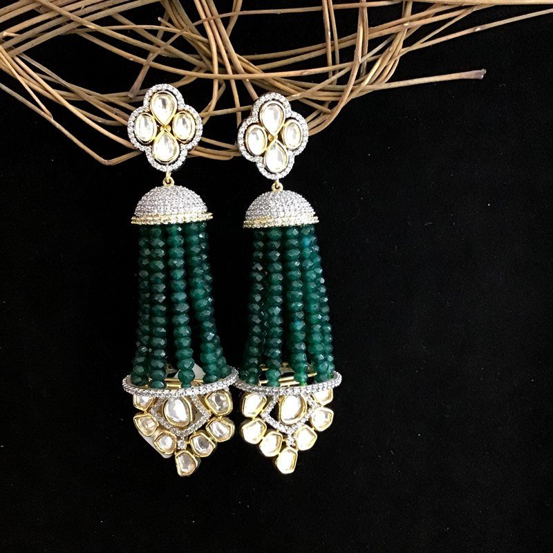 Green Zircon/AD Earring - Dazzles Jewellery