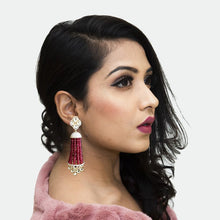 Ruby Zircon/AD Earring 1346-5411 - Dazzles Jewellery