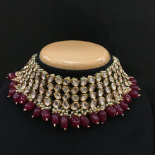 Traditional Kundan Choker Set With Ruby Beads Latkan