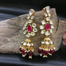 Ruby Kundan Choker Set with Matching Jhumki - Dazzles Jewellery