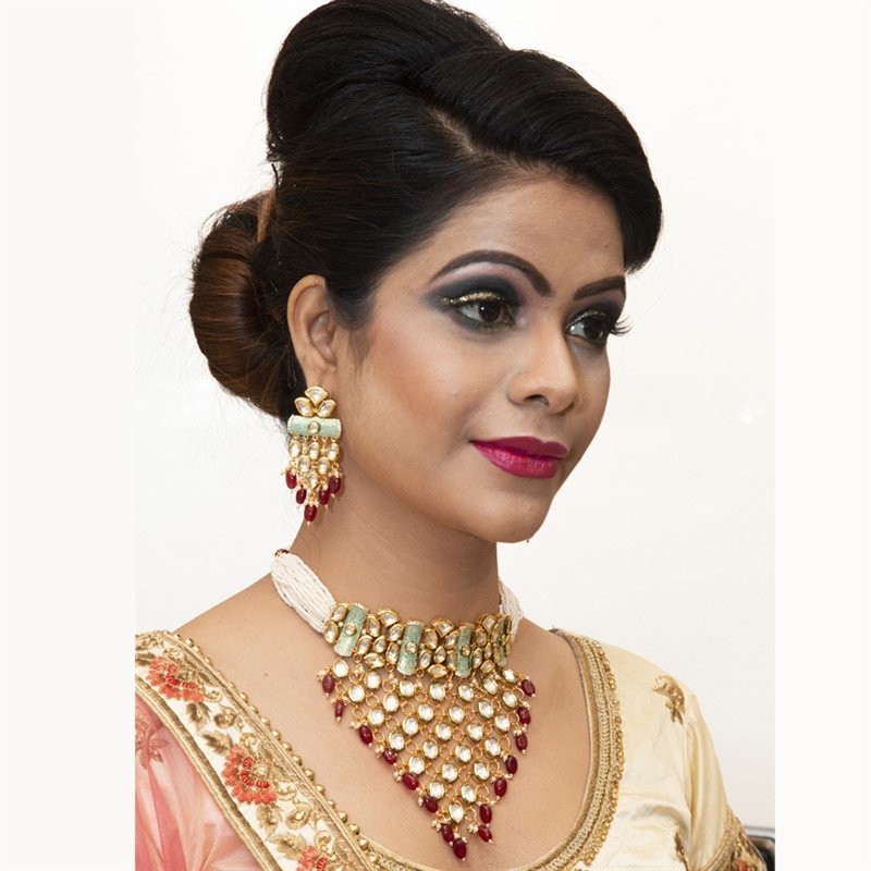 Mint Green Ruby Kundan Choker Set - Dazzles Jewellery