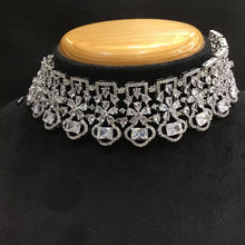 Silver Zircon/AD Choker Set - Dazzles Jewellery