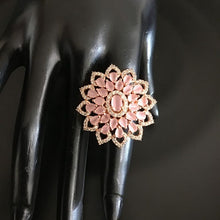 Pink Zircon/AD Cocktait Ring 15267-2414 - Dazzles Jewellery