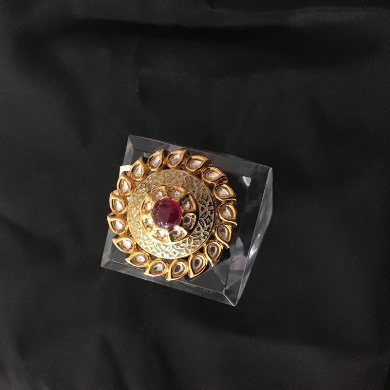 Kundan Adjustable Ring 1544-5609 - Dazzles Jewellery