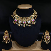 Ruby Green Gold Look Necklace Set - Dazzles Jewellery