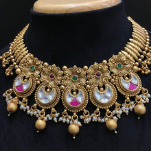 Ruby Green Gold Look Necklace Set - Dazzles Jewellery