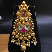 Ruby Green Gold Look Necklace Set - Dazzles Jewellery